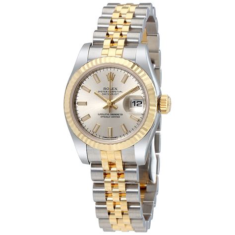 lady's date just rolex with gold and steel jubilee band|lady datejust rolex watch.